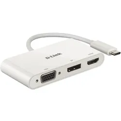 D-Link DUB-V310, 3-In-1 USB-C Video Adapter mit HDMI, DisplayPort & VGA