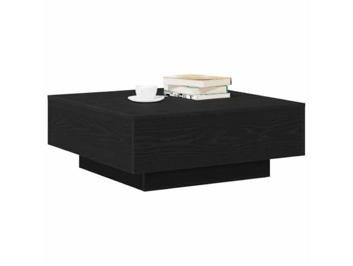 KTHLBRH Couchtisch Eiche Schwarz 80 x 80 x 31 cm Technisches Holz, minimalistisches Design, einfache Montage, stabil und langlebig