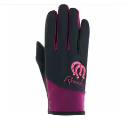 Roeckl Keysoe Kinder Reithandschuh magenta mit silber Glitzer, Roe17_Gr.: 4