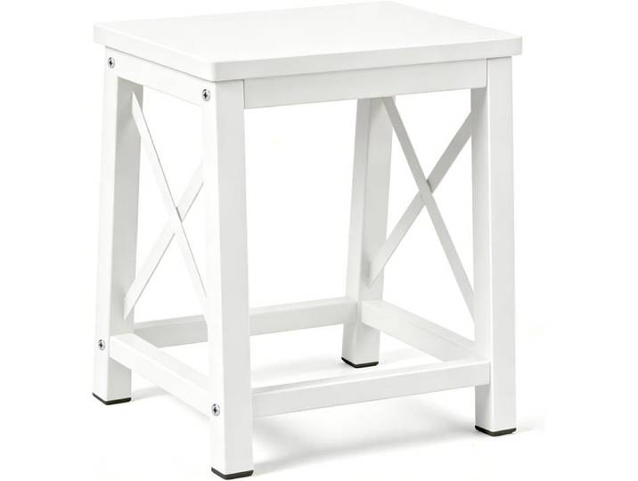 Marchepied en Bois pour Adultes et Enfants Tabouret d'appoint Blanc Marchepied métal 28x21x33cm Robuste Supporte 220 kg Stable