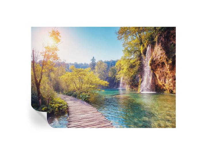 Wallfluent Fototapete 208x146 cm - Naturlandschaft, Grün, 208x146 cm, Tapeten & Wandverkleidungen, Fototapeten
