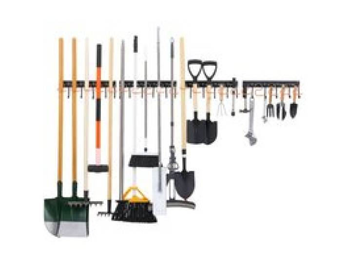 VEVOR Gerätehalter Wandhalterung Werkzeughalter 1727,2mm 204kg Tragkraft, Zur Wandmontage, Kohlenstoffstahl, 4 Schienen & 44 Haken, Mit Schrauben & Dübeln, Werkzeugorganizer für Garage Keller Garten