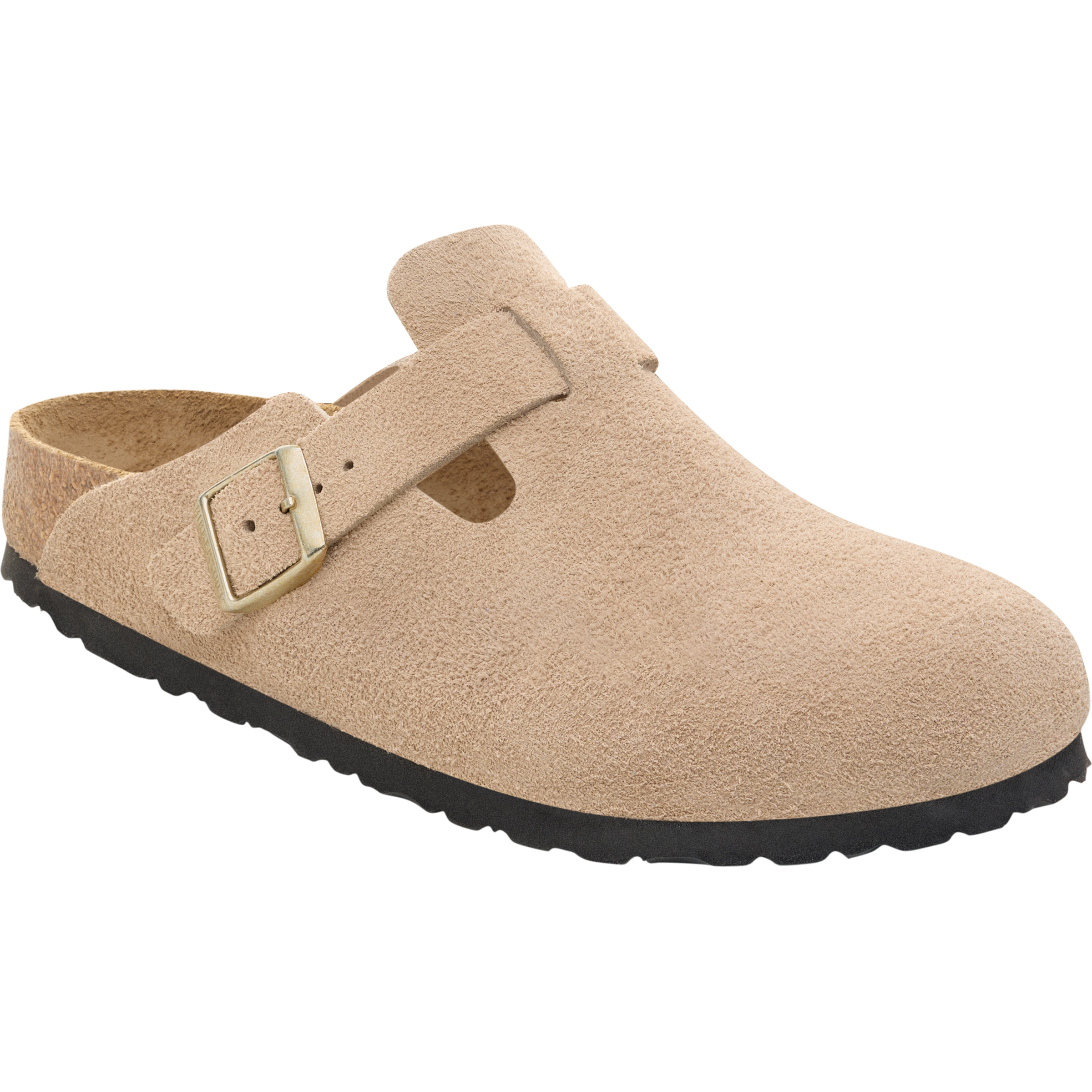 Birkenstock Boston Suede Leather Narrow Sandale Damen Sandalen beige Größe 42 Lifestyle