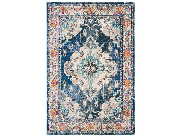 Tapis bohème chic en polypropylène bleu, 155 x 231 cm
