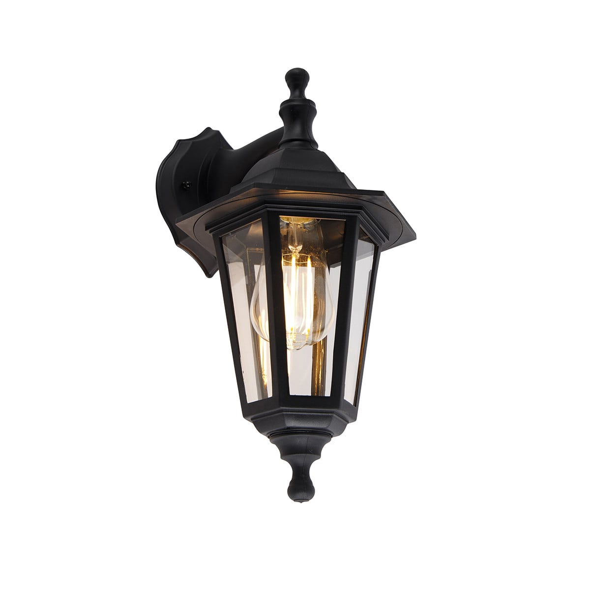 Qazqa Smart Buiten Wandlamp Zwart IP44 met Wifi en Afstandsbediening