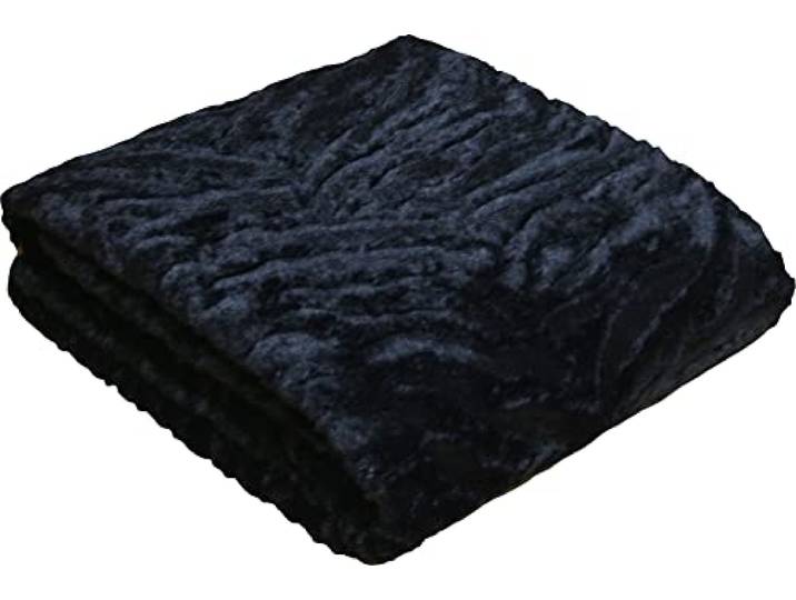 Fashionpillow Flausch - Wende Wohndecke (Plaid) Black, 150x200cm Brushed Fur Oberseite mit Mikrofleece-Abseite