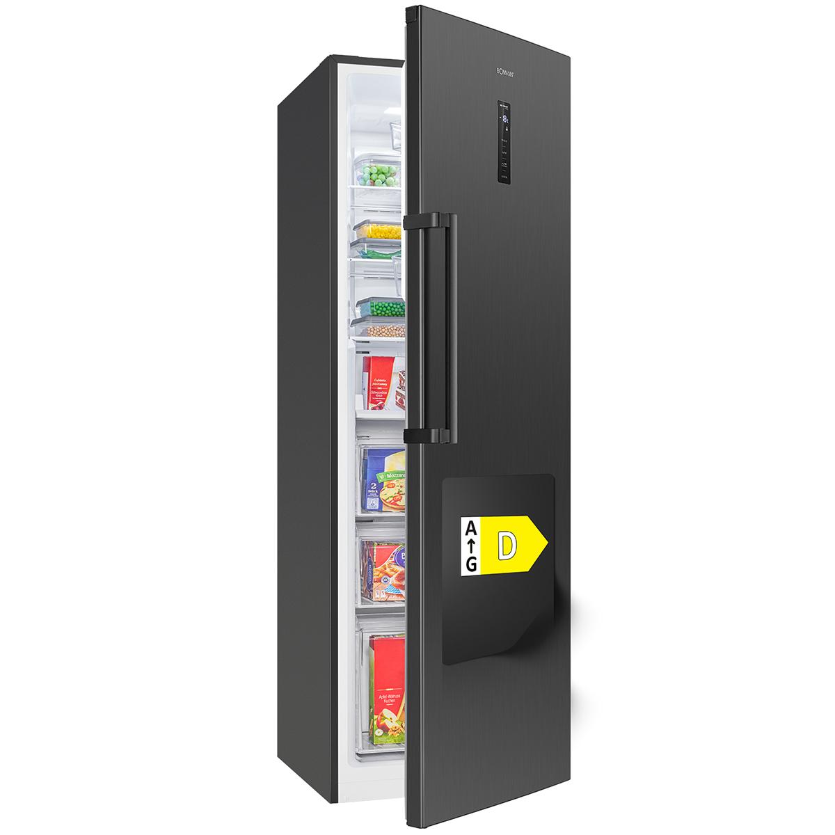 Bomann Gefrierschrank Nofrost | | 185cm | MultiAirflow | Total NoFrost | Tiefkühlschrank | 274L | GS 7371 inox