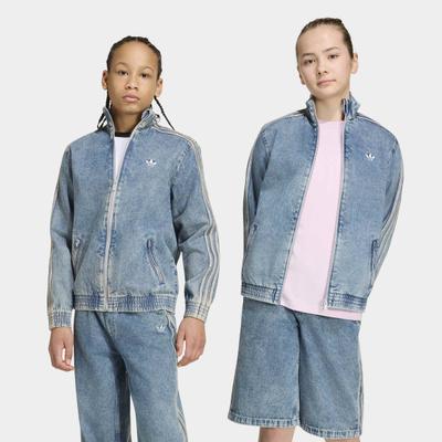 Outdoorjacke ADIDAS ORIGINALS "FIREBIRD ORIGINALS, DENIM, LOCKER GESCHNITTEN", Jungen, Gr. 176, worn blau denim, Obermaterial: 100% Baumwolle, Jacken Outdoorjacke