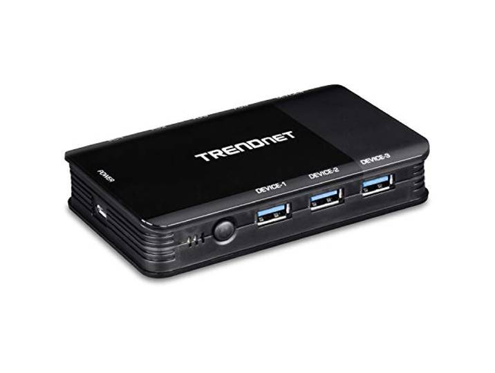 TRENDnet 4 Computer 4-poorts USB 3.1 Sharing Switch, TK-U404, Flash Drive delen, Scanners, Printers, Muis, Toetsenbord, Windows & Mac Compatibel