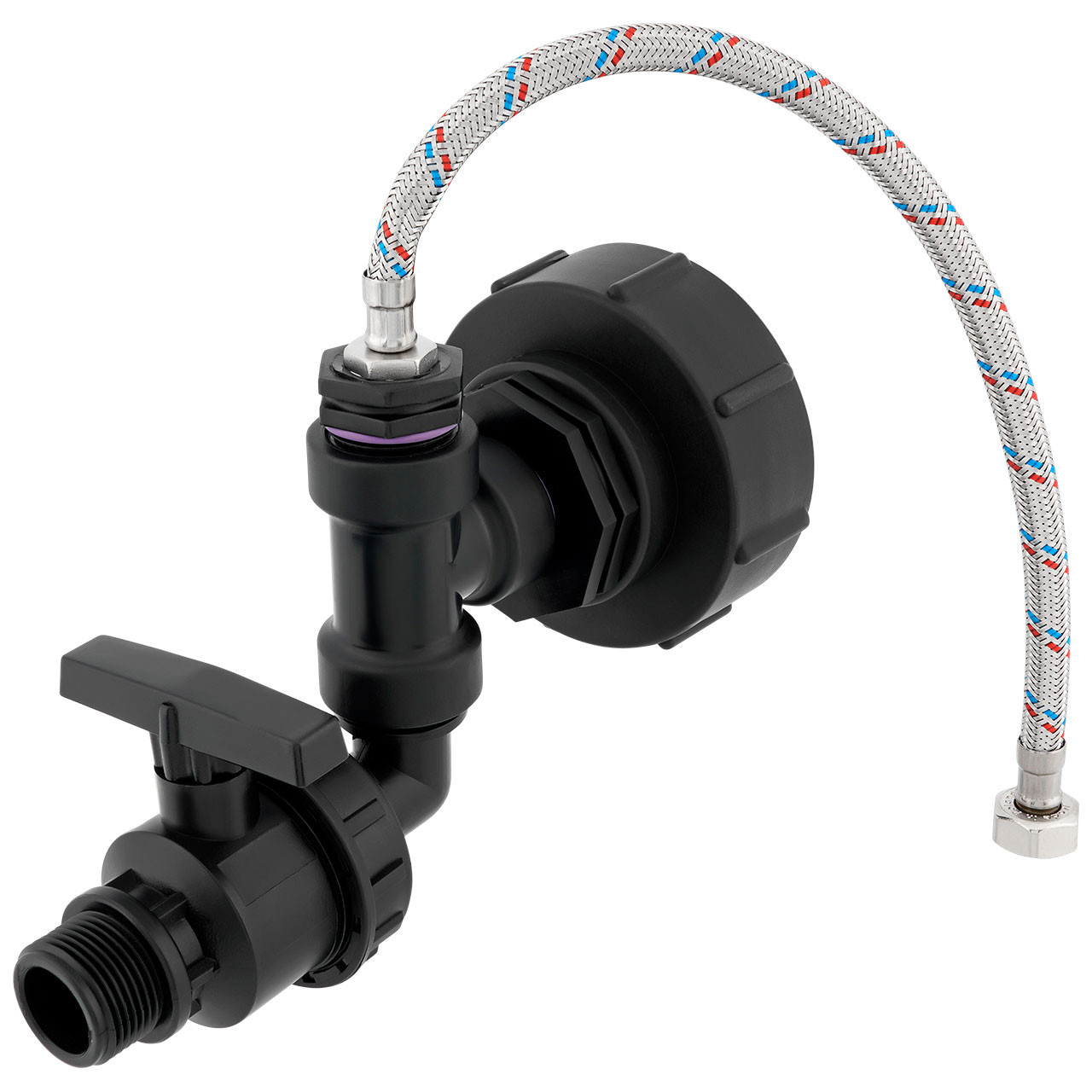 REKUBIK IBC Adapter S100x8 - Anschlußset + Ablasshahn für 1/2" AG Tränke