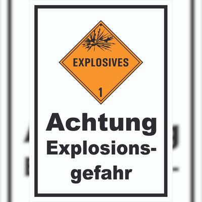 HB-Druck Schild Explosionsgefahr Explosives A2 (420x594mm)