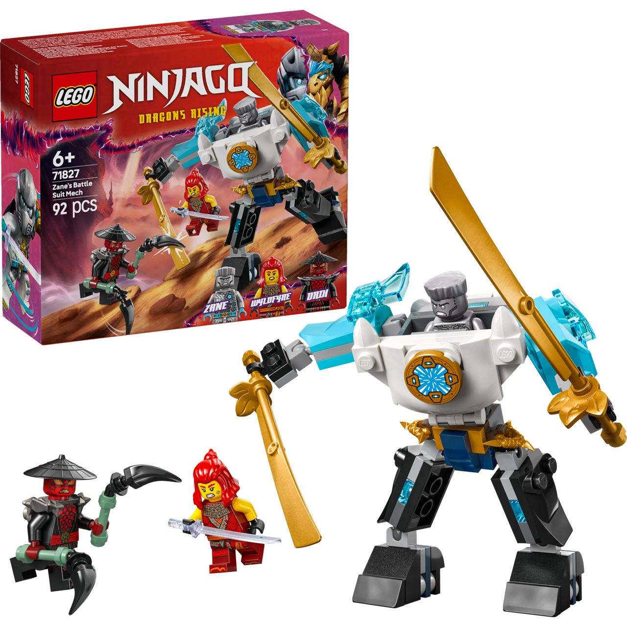 LEGO NINJAGO 71827 Zanes Action-Mech - Ninja Spielzeug mit 3 Minifiguren