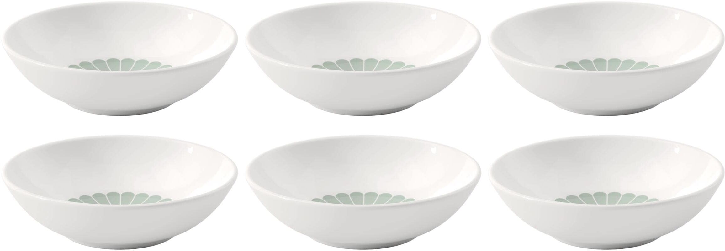 Dessertschale VILLEROY & BOCH "Fleur 6 Stück", grün, Porzellan, Schüsseln, Dessertschale grün Einheitsgröße