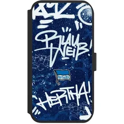 Nivocase Klapphülle für Apple iPhone 11 Handyhülle aus Kunst Leder NIVOflip schwarz Graffiti Hertha BSC (Apple iPhone 11), Smartphone Hülle, Schwarz