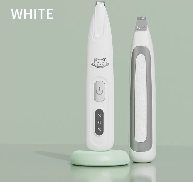 INF Tondeuse pour animaux lavable : Rechargeable, lumière LED, silencieuse et étanche Blanc