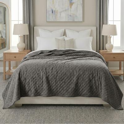 Superior Holly Geometric Textured Lightweight Fleece Blanket, Soft All-Season Bedding