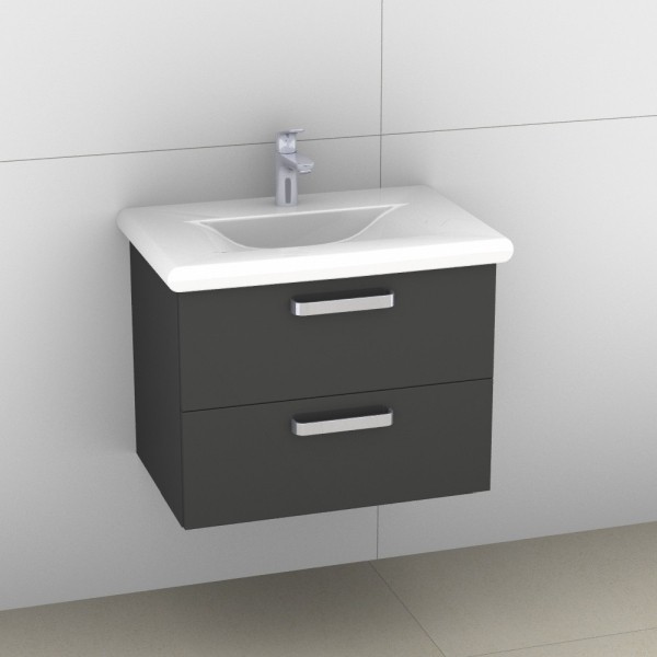 Artiqua 415 Waschtischunterschrank für Living Style 814435 Anthrazit Glanz, 415-WU2L-L16-7065-51 415-WU2L-L16-7065-51