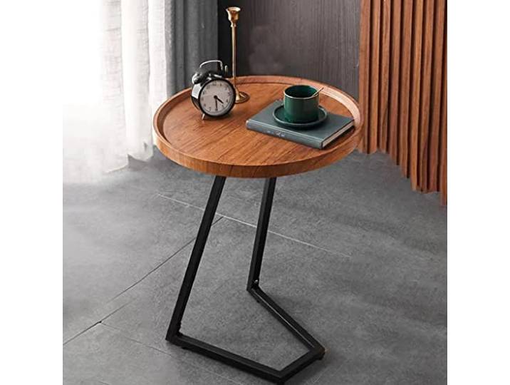 XDgfjrCGKJ Mit Metallrahmen, moderner Sofa-Akzenttisch, lässiger Teetisch(Wood B,40 cm)