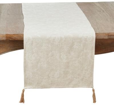 Saro Lifestyle "Mixed Linen Jacquard Table Runner - 16""x72"""