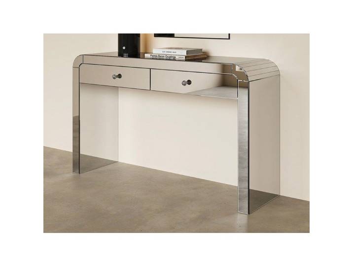 Console avec 2 tiroirs en miroir et MDF - PIKIO