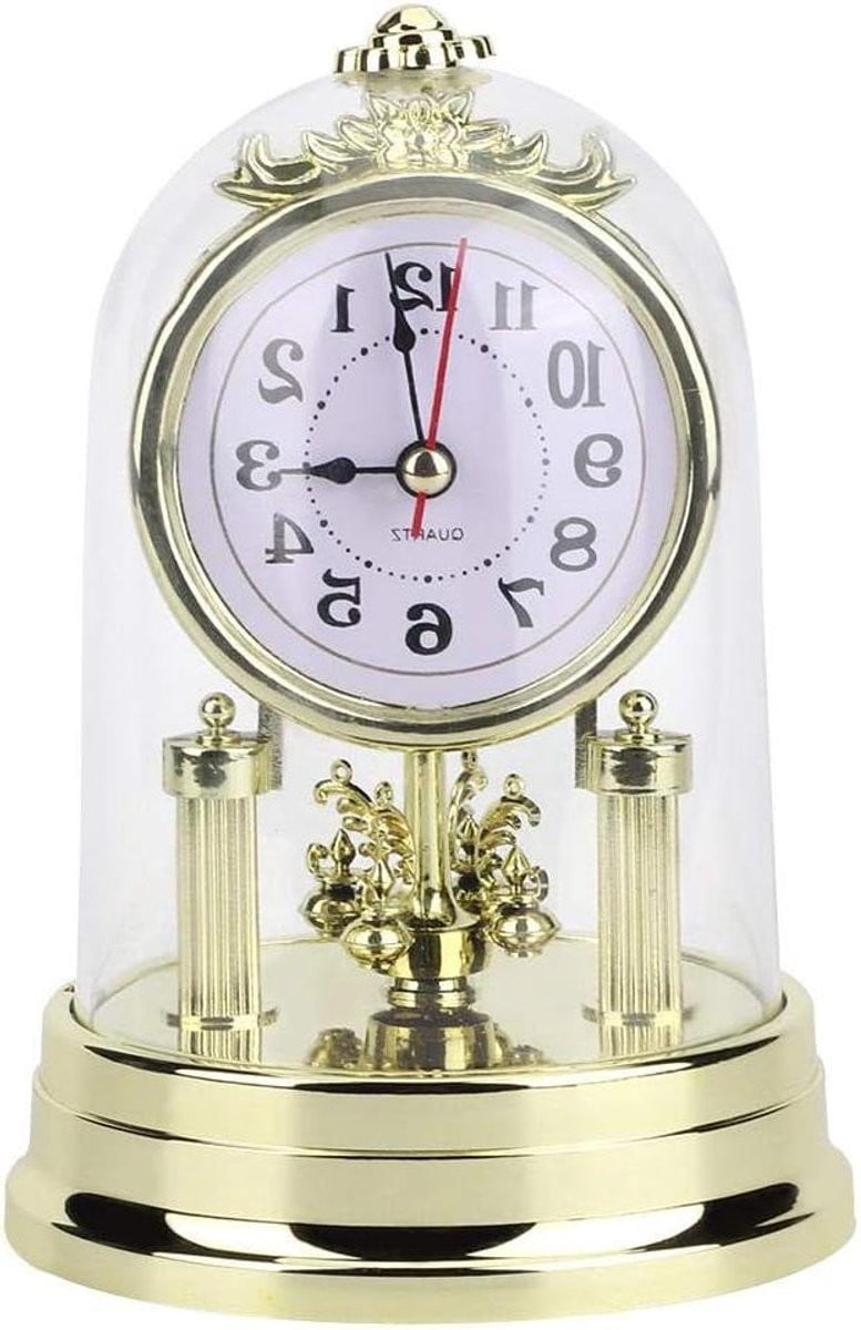Allecto Analoge Tafelklok in Antieke Retro Stijl voor Woonkamer, Slaapkamer of Kantoor