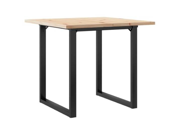 YUTAASU Esstisch O-Gestell 80x80x75,5 cm Massivholz Kiefer & Stahl Robuste O-Form Struktur, Rustikale Optik, Stabiler Stand, Für Esszimmer & Küche