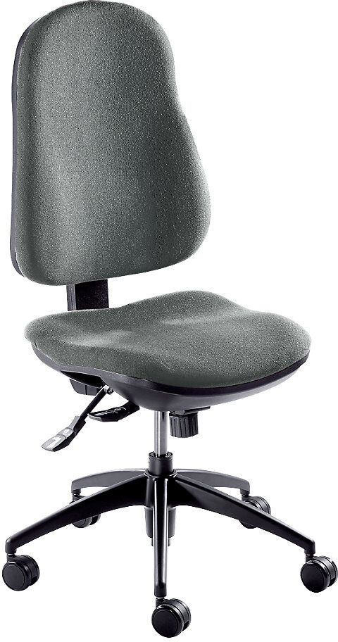 Bürostuhl, Punktsynchron-Mechanik, ohne Armlehnen, Bezug grau eurokraft pro