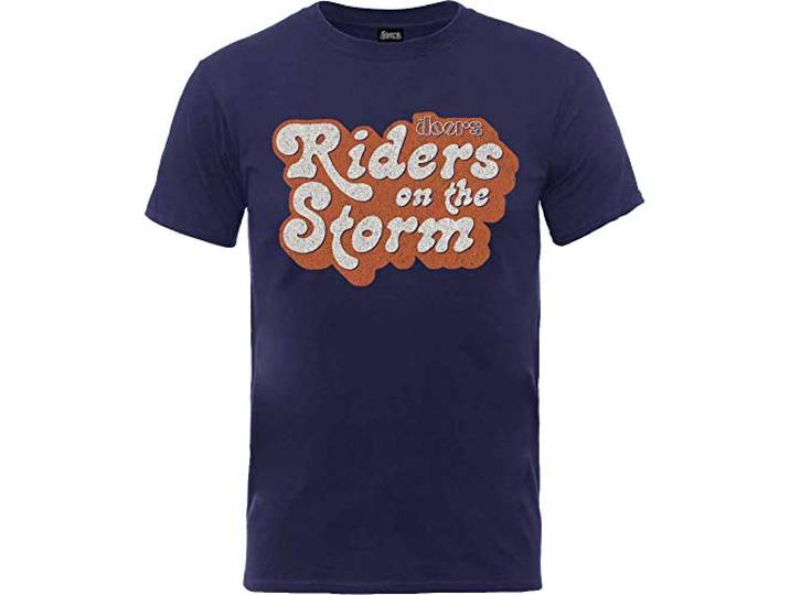 T-Shirt # M Blue Unisex # Riders On The Storm Logo