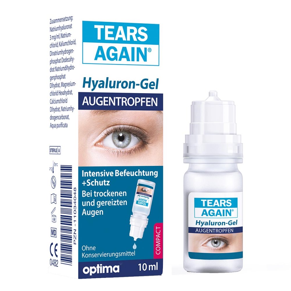 OPTIMA Pharmazeutische GmbH Tears Again Gel Augentropfen Hyaluron 0,3 % 11034048