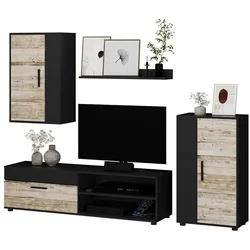 Vicco, Wohnwand, Wohnwand Berno, Beige/Anthrazit, set, 4 Teile (139.80 x 35.40 x 38.90 cm)
