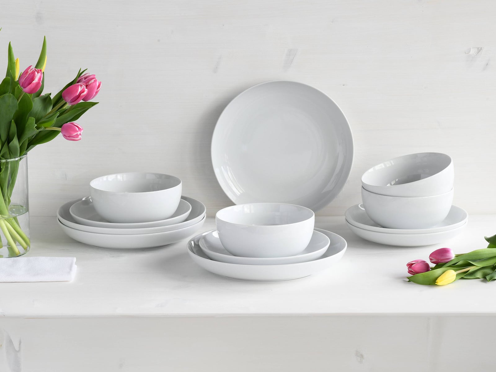 CreaTable Allround 12-delige porseleinen serviesset wit