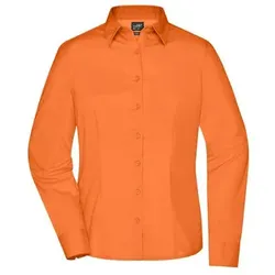 Damen Langarm Business Bluse JN641, orange, Größe L - orange - L