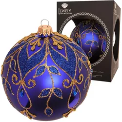 Krebs Glas Lauscha, Christbaumschmuck, Weihnachtsbaumkugel im Strassdesign Ø10cm
