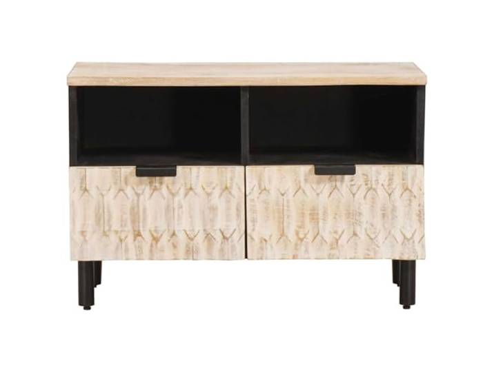 KTHLBRH TV-Schrank mit Schublade, 70 x 33 x 46 cm Finish weiß gewaschen, elegant für Wohnzimmer, modernes Design, Schrank 70 cm