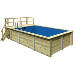 Karibu Rechteck Pool Gr. 3 - 350 x 530 cm - kdi Grundkörper inkl. Terrasse