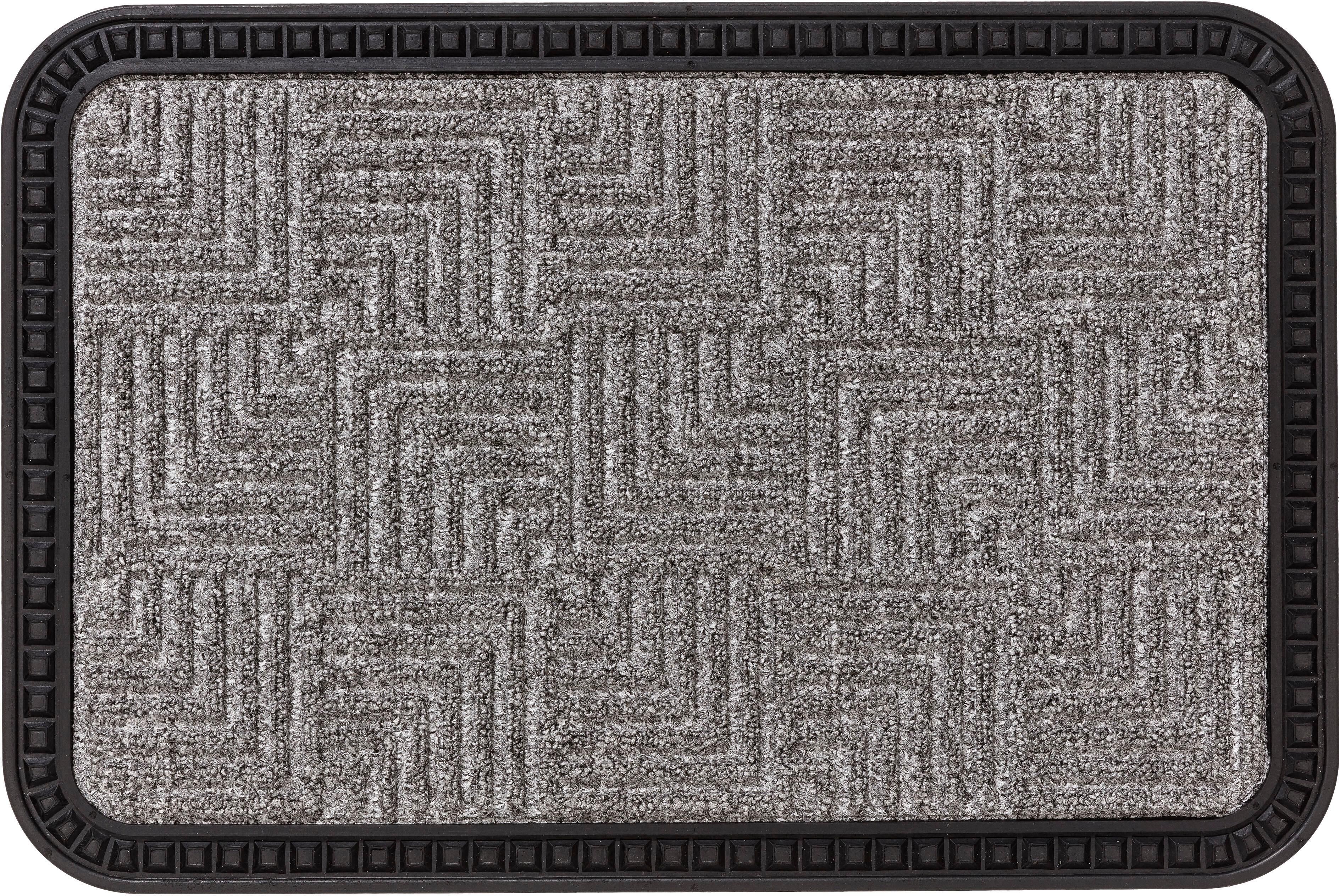 Fussmatte ASTRA "Border Star 2" Gr. 15, silber, B:50cm H:8mm L:80cm, Gummi, Kunstfaser, Teppiche, Fussmatte, Schmutzfangmatte, In -und Outdoor geeignet silber B : 50cm 1 Stk., 8mm, L: 80cm