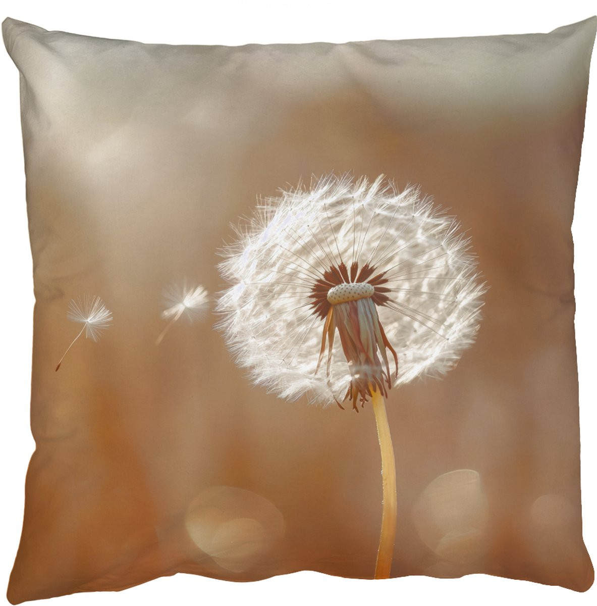 PillowMonkey Sierkussen Paardenbloem Beige Natuur 50 x 50 cm