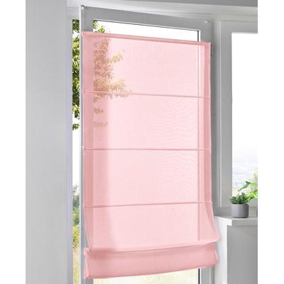 Raffrollo KUTTI "Brondby Move" Gr. 4, rosa (rosé), B:70cm H:130cm, Obermaterial: 100% Polyester, Raffrollos, Klemmfix, Klemmträger, halbtransparent, uni, Basic, pflegeleicht