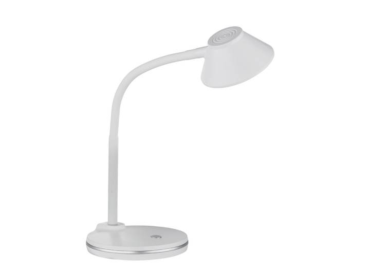 Lampe de bureau LED BERRY flexible\, plastique blanc\, hauteur 33cm