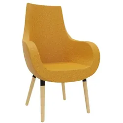 fm Büromöbel Sessel »Pirum« hohe Rückenlehne Gestell Holz orange, 71x102.5x48 cm