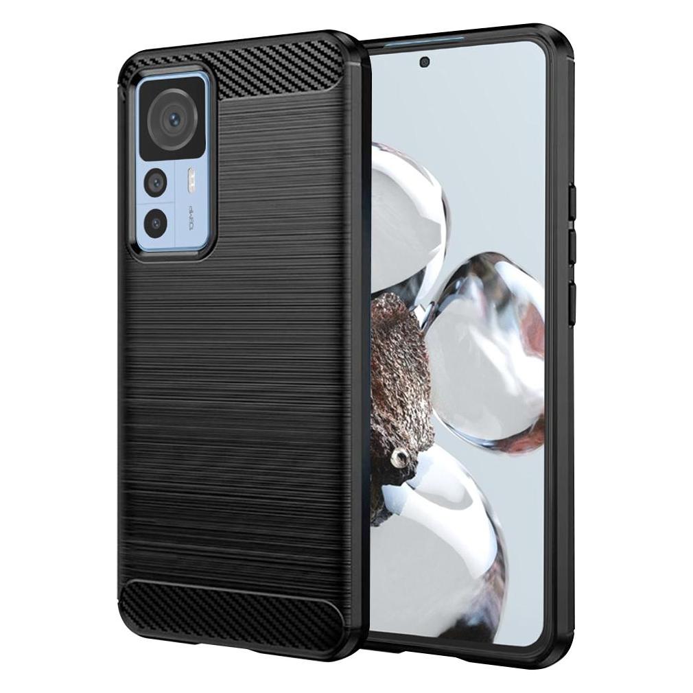 Techsuit - Carbon Silicone - Xiaomi 12T / 12T Pro - Black (Xiaomi 12T, Xiaomi 12T Pro) (56341713)