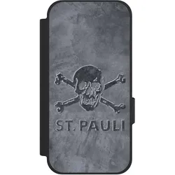 Nivocase Klapphülle für Google Pixel 10a Handyhülle aus Kunst Leder NIVOflip schwarz Beton FC St. Pauli (Google Pixel 10a), Smartphone Hülle, Schwarz