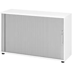 bümö Aktenschrank abschließbar mit Rollladen, Rollladenschrank für Ordner & Co. - Büroschrank mit Rollo, abschließbarer Ordnerschrank aus Holz in