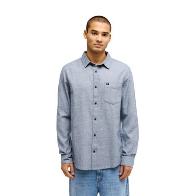 Langarmhemd QUIKSILVER "Motherfly Heather", Herren, Gr. XS, blau (schwarz navy heather), Obermaterial: 100% Baumwolle., Hemden