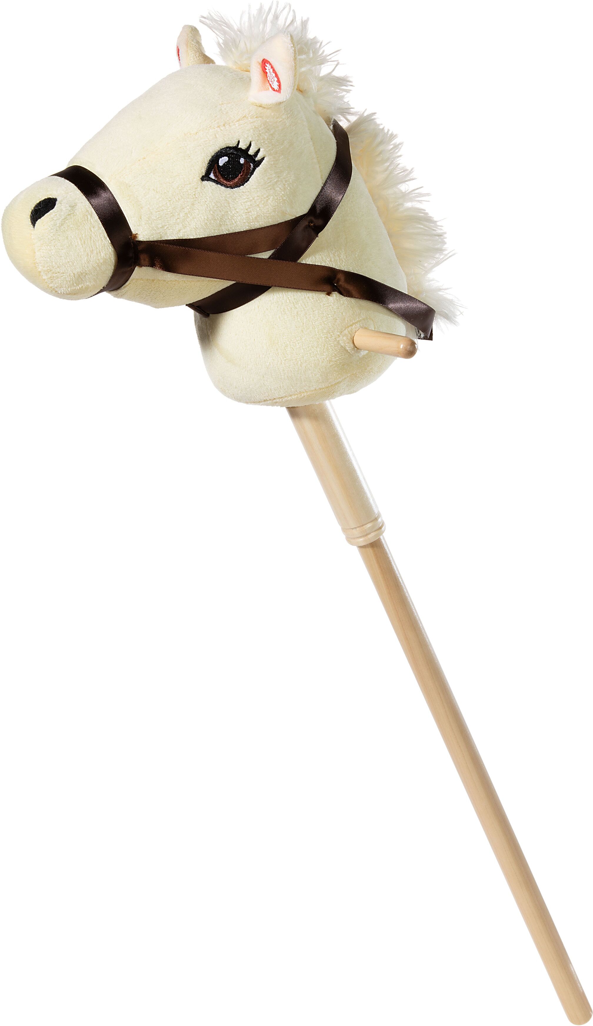 Steckenpferd HEUNEC "Steckenpferd mit abnehmbarem Stecken, beige", beige, Steckenpferde, KinderH:75cm, Polyester, Steckenpferd, mit Sound, H:75cm