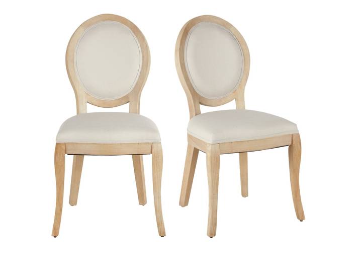 Set aus 2 beigen Stühlen