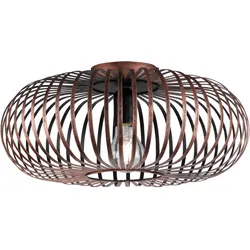 Deckenleuchte 1 flammig Deckenlampe Wohnzimmer Gitter kupfer E27, Metall, 1x E27 Fassung, DxH 40x17 cm