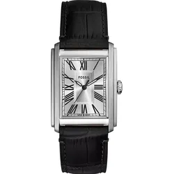 Fossil Quarz / 3 Zeiger Carraway FS6078 - silberfarben,schwarz - 30mm