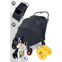 Wonderfold PFL Pet Large Premium Hundebuggy - Farbe: Jet Black