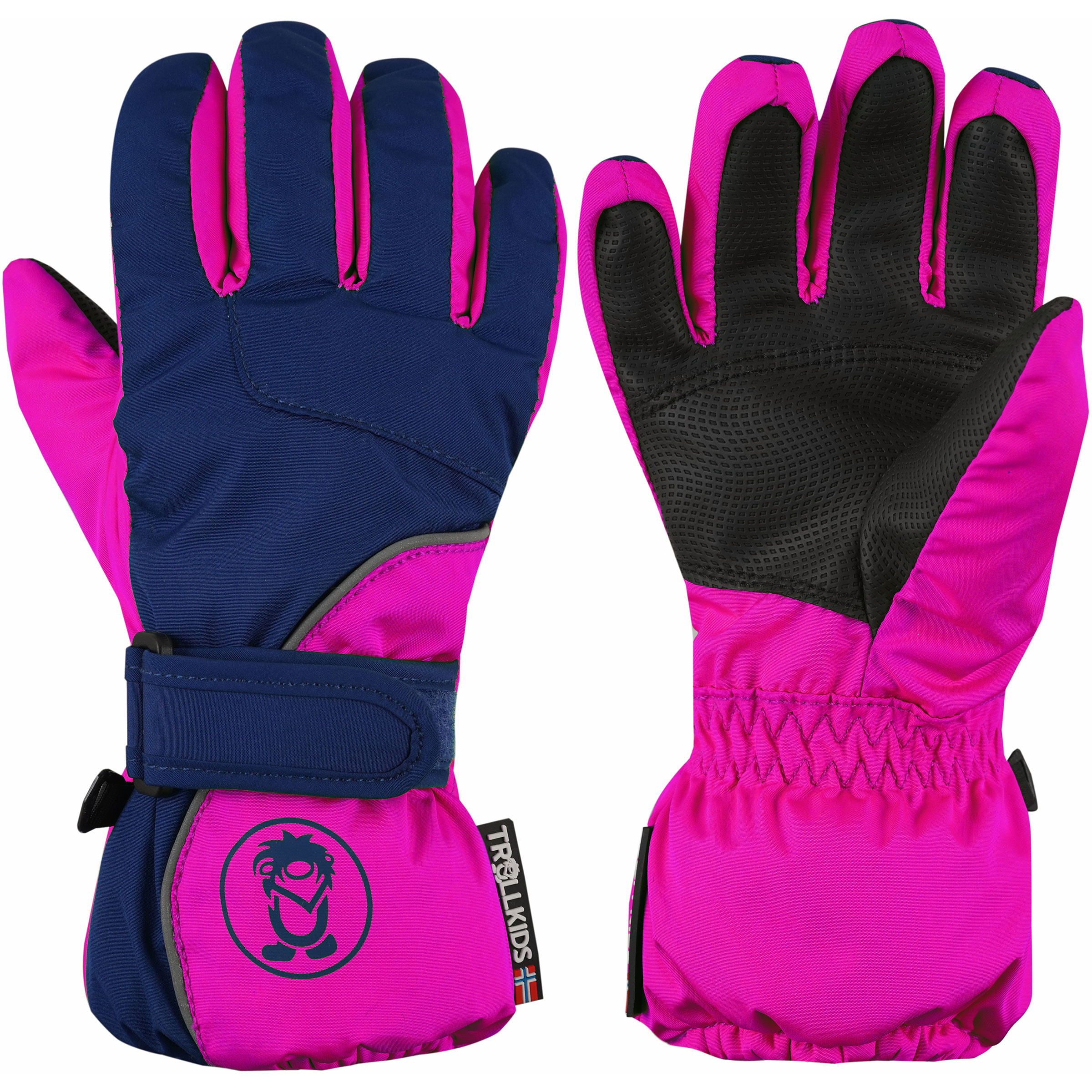 Trollkids Troll Kinder Fingerhandschuhe pink Größe 4.5 Skifahren Elastisch Wasserabweisend